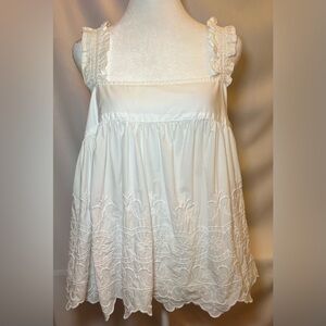 NWT Free Assembly White Embroidered Sleeveless Dress